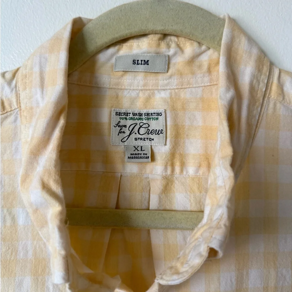 J. Crew Yellow Checkered Men's Shirt